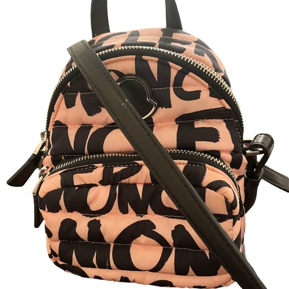 Moncler Monogram Mini Pink and Black Backpack - Picture 1 of 4